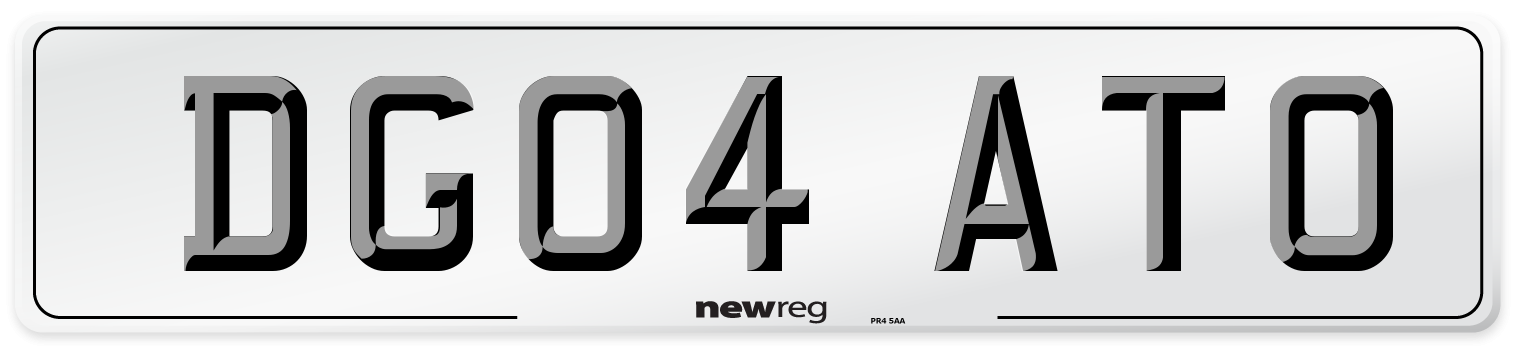 DG04 ATO Number Plate from New Reg